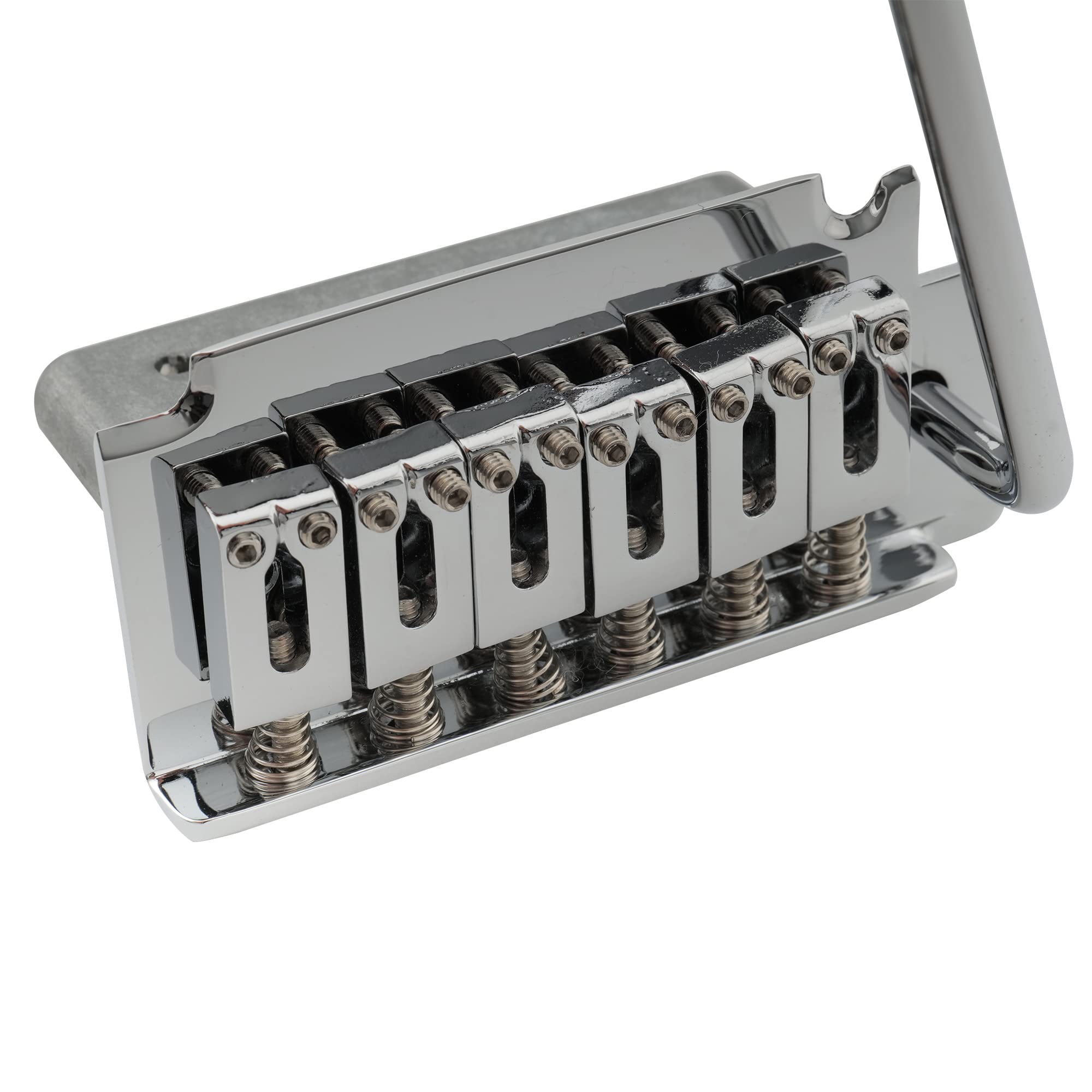 Musiclily Pro 52.5mm 2-Point Guitar Tremolo Bridge 36mm Short Zinc Block for Import Squier Strat Electric Guitar, Chrome